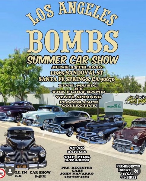 Los Angeles Bombs Summer Car Show flyer June 2026